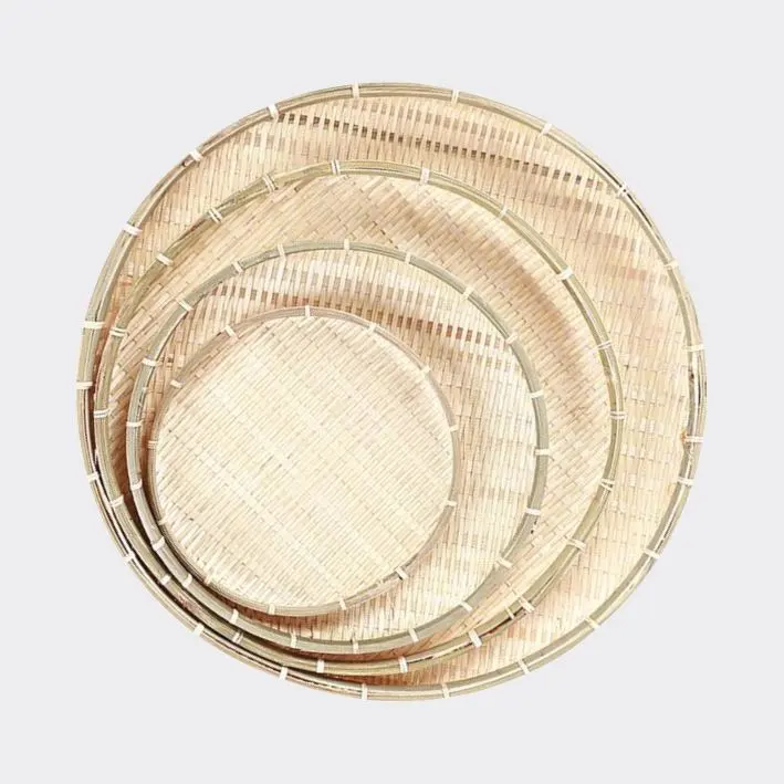 Vietnamese Natural Bamboo Winnowing Basket for Home and Garden Decoration BAMBO CRAFT BASKET