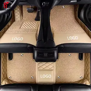 Buen precio cuero genuino impermeable piso del coche cubierta completa alfombrilla del coche Durable prensa caliente mano derecha alfombrillas de suelo