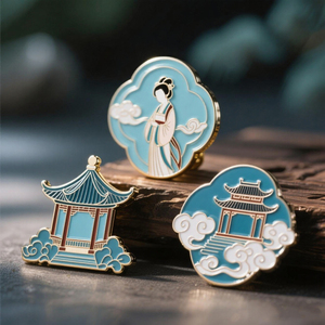 Tùy Chỉnh Trung Quốc Phong Cách Mềm Men Phù Hiệu Thanh Kiếm Cậu Bé Trở Lại Xem Thiết Kế Kim Loại <span class=keywords><strong>Pins</strong></span> Với Men Điền IP Hợp Tác Anime Fan Merchs - Product Image 4