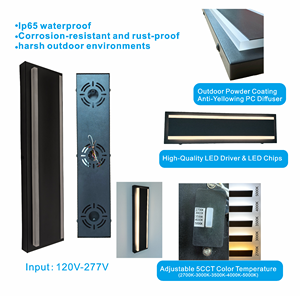 <span class=keywords><strong>Applique</strong></span> <span class=keywords><strong>murale</strong></span> linéaire extérieure moderne de haute qualité de 24 pouces, 120-277V, <span class=keywords><strong>applique</strong></span> <span class=keywords><strong>murale</strong></span> linéaire décorative, éclairage mural extérieur LED - Product Image 2