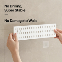 Organizador de pared de plástico perforado, instalación sin taladro para escobas y cepillos de dientes, soporte decorativo estético para baño, almacenamiento en el hogar