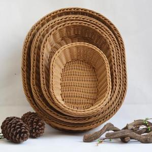 Espositore all'ingrosso Panier tessuto di <span class=keywords><strong>vimini</strong></span> Organizer pane frutta cibo Homme Rack canna paglia di stoccaggio di plastica cesto <span class=keywords><strong>in</strong></span> Rattan - Product Image 1