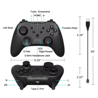 Manette de jeu avec vibration, gyroscope, fonction de réveil pour Nintendo Switch/Lite/iOS/ANDROID, manettes de jeu sans fil