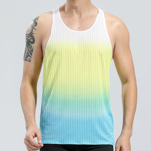 ジムタンクトップ軽量3色サイドスプリットデザインシングレットメンズドライフィットスポーツランニングベストカスタムプリント屋外 - Product Image 3