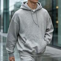 Sweat-shirt à capuche en coton uni de haute qualité, coupe ample, impression sérigraphique, qualité supérieure, pour homme, idéal pour la salle de sport