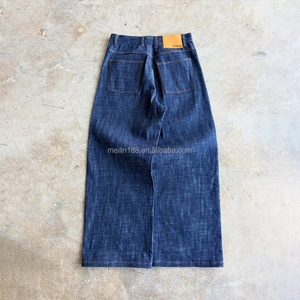 Original Manufacturer Custom Heavyweight Raw Selvage Selvedge Japanese Blue Denim <b>Jeans</b> Men High Quality Design <b>Jeans</b> Baggy - Product Image 2