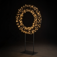 Guirlande lumineuse LED ronde en fil de fer noir, fil de cuivre blanc chaud, effet étoile scintillante pour Noël