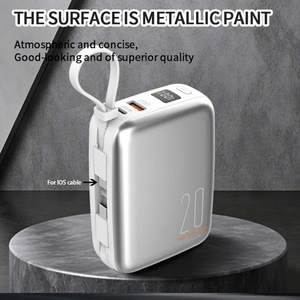 OEM Batterie Externe Fast <b>Charging</b> Portable Charger PowerBank 10000Mah Power Bank 20000mah With Built in Type C <b>Cable</b> for Phone - Product Image 5