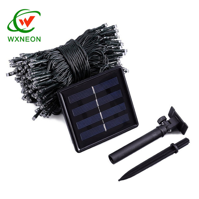 12m 100leds Garden Holiday Decoration Solar Panel Powered Fairy LED String Lights