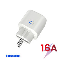 SIXWGH Nouvelle Conception Prise Intelligente WiFi Tuya avec Affichage, Prise EU, Contrôle Vocal Alexa, Compatible iOS, Source d'Alimentation Électrique, Direct Usine