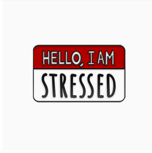 Spille smaltate con slogan di dialogo 'Hello I Am Stressed Tired Trying Relieve Stress', spille per vestiti, regalo per donna, amica, gioielli - Product Image 4