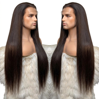 Perruque Lace Frontale 13X6 en Cheveux Humains Naturels Pré-Pluckée, Sans Colle, Lisse, avec Dentelle HD, Cheveux Remy et Baby Hair