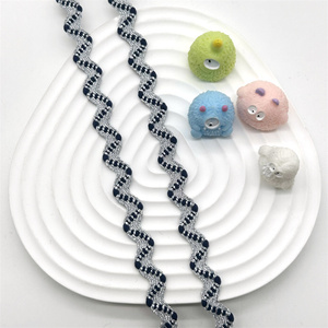 Bande tissée ondulée à chevrons rayée hautement élastique de 6 <span class=keywords><strong>mm</strong></span> avec bord incurvé pour vêtements, sacs, chaussures, accessoires textiles de maison - Product Image 4