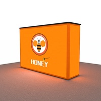 Table de promotion rétroéclairée modulaire pliable durable en aluminium de 1,2 m pour salons professionnels et expositions