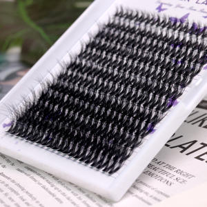 プライベートブランド再利用可能PBTファイバーつけまつげエクステキットDIYカスタムマンガクラスターラッシュセットナチュラルロング厚めクロス - Product Image 4