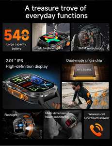 YiQungo BT Smart <b>Watch</b> GPS HD Touch Screen Waterproof IP67 Square Shape Sports Fitness Tracker Heart Rate AI Voice Assistant - Product Image 5