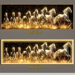 Decorazione Moderna 7: Quadro Cavallo in Corsa, Poster Moderno con Stampa Animale, <span class=keywords><strong>Arte</strong></span> Murale con Immagine <span class=keywords><strong>di</strong></span> Cavallo, Dipinto LED - Product Image 5