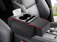Accoudoir central multifonctionnel pour voiture, coussin de soutien du coude avec porte-gobelet et rangement pour mouchoirs pour véhicule