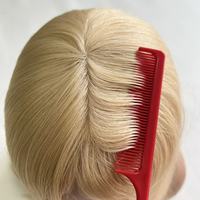 Extensiones de Cabello Humano de PU de 14 Pulgadas, Duraderas, con Nudos Finos, Tejidas a Mano, Totalmente Rubias, de Aspecto Natural, Cabello Virgen Chino para Mujeres
