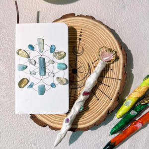 Bolígrafo mágico de cristal creativo al por mayor tallado a mano, bolígrafo de virutas de energía de bendición de brujería, resina caída para regalo de artesanías de cristal DIY - Product Image 4