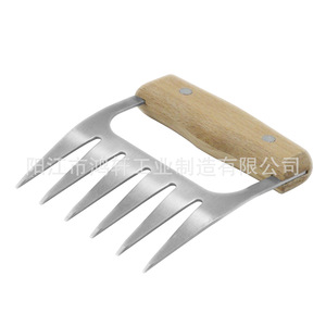 เครื่องตัดเนื้อกรงเล็บหมีสแตนเลสพร้อมด้ามไม้สำหรับบาร์บีคิวและหั่นเนื้อสเต็กอกไก่ - Product Image 5