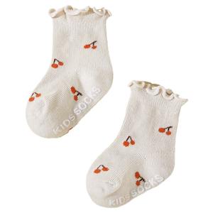 Promotie Baby Ruches Gestippelde Jacquard Antislip Sokken Crew Hoge Anti-Slip Sokken Met Ruches Voor Peuter Jongens Meisjes - Product Image 5