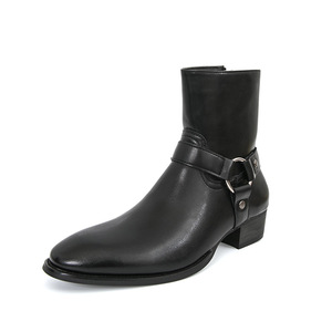 รองเท้าบูทหุ้มข้อสูงผู้ชาย ระบายอากาศได้ดี มีซิป รองเท้าบูทข้อสั้นสไตล์มอเตอร์ไซค์ สไตล์อังกฤษ หัวแหลม รองเท้าลำลอง ปี 2026 พร้อมบริการดรอปชิปปิ้ง - Product Image 4