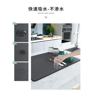 Tapis de cuisine Premium Selection 30x40cm rectangulaire, imperméable et absorbant, pour séchage de la vaisselle et isolation thermique - Product Image 4