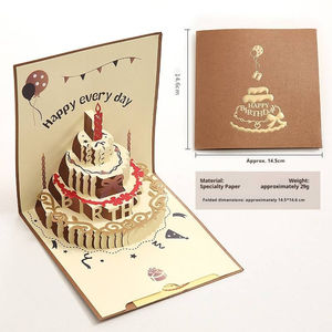 عرض خاص بطاقات منبثقة ثلاثية الأبعاد مطبوعة بتصميم مخصص بطاقات معايدة عيد ميلاد بطاقات هدايا ورقية مخصصة للمهرجان بطاقات معايدة - Product Image 5