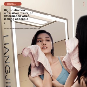 Miroir <span class=keywords><strong>de</strong></span> salon double face en acier inoxydable, style minimaliste moderne, pour salon <span class=keywords><strong>de</strong></span> coiffure, avec éclairage, origine Chine - Product Image 4