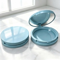 FENGYUAN Boîte compacte portable pliable en ABS pour échantillons, double couche, magnétique, pour faux cils, poudre, fard à paupières et baume, avec houppette