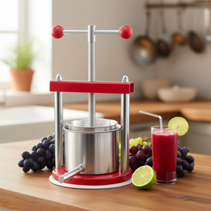 Presse à fruits manuelle en acier inoxydable 1,65 L, extracteur de jus pour la fabrication de vin maison - Product Image 2