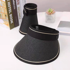 Sombrero de Paja Panamá de Alta Calidad para <span class=keywords><strong>Mujer</strong></span>, con Parte Superior Abierta, Plegable, <span class=keywords><strong>Visera</strong></span> Enrollable, para Deportes al Aire Libre, <span class=keywords><strong>Playa</strong></span> y Viajes - Product Image 3