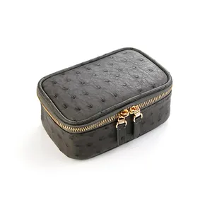 Factory Custom Handbags Large Capacity Genuine Ostrich Leather Travel Bag Toiletry Bag