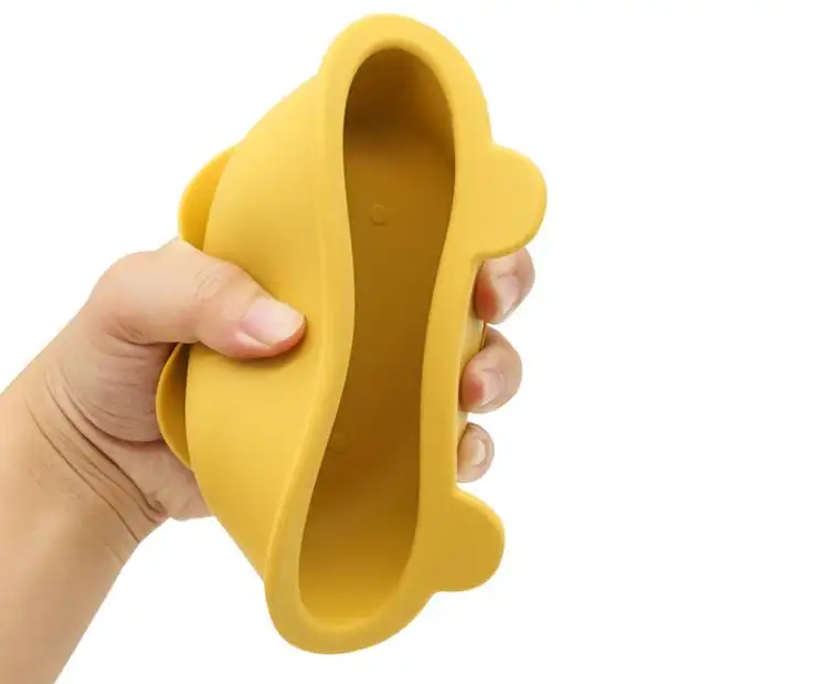 Ciotola in Silicone a ventosa per stoviglie per bambini personalizzata senza BPA di alta qualità con copertura antipolvere in Silicone