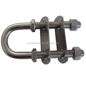 Nouveau boulon en U en acier inoxydable 316 poli avec plaque soudée pour le poupe et l'œil de proa de bateau, quincaillerie marine - Product Image 2