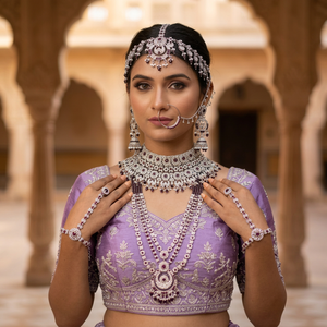 Elegant High Quality Gold Plated Bridal Shadow Choker Engagement Wedding Anniversary Party Gift Ethnic Fashion Jewelry <b>Set</b> - Product Image 2