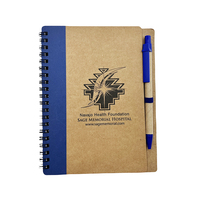 Carnets à spirale bon marché Cahier en papier kraft Cahier A6 avec stylo personnalisé