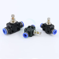 Régulateur de débit d'air pneumatique 4mm 6mm 8mm 10mm 12mm OD pour tuyau, connecteur de vanne de réglage du débit de gaz, contrôleur de vitesse d'air
