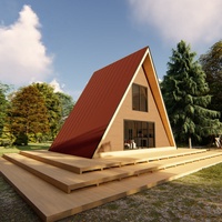 Maisons préfabriquées triangulaires de 20 pieds en alliage d'aluminium, maison de luxe en forme de A pour hôtels, kit maison A-Frame