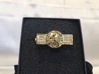 Op maat gemaakte trendy ring van roestvrij staal met 18K vergulding, dubbele cartoonring, schattig juweel als cadeau