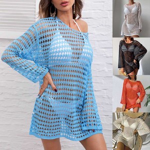Nouvel Arrivage Usine – Pull Tricoté Couleur Unie à Manches Longues, Robe <span class=keywords><strong>de</strong></span> Plage Sexy pour Femme, Idéale pour le Fitness et les Maillots <span class=keywords><strong>de</strong></span> <span class=keywords><strong>Bain</strong></span> - Product Image 2