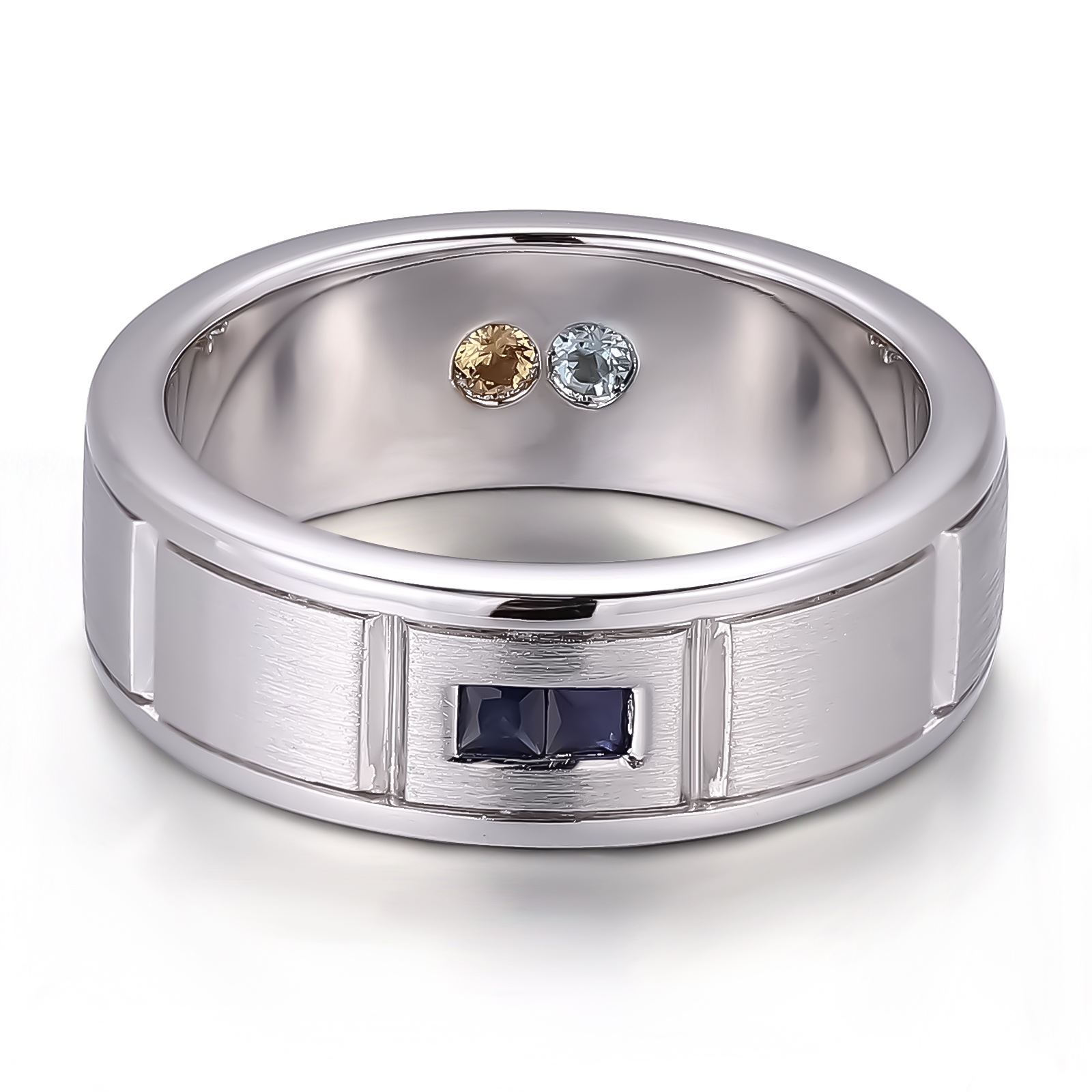 Bague en or blanc 18 carats avec pierre précieuse de laboratoire