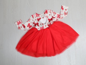 Vestito da bambina KERUI per San Valentino con stampa a farfalla, abito alla moda in pizzo e seta di latte per bambine - Product Image 3