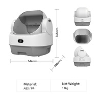 Bac à litière pour chat en plastique autonettoyant 9L, toilettes intelligentes automatiques contrôlées par application, sans installation, 13 capteurs, élimination des odeurs, pour chats de grande taille