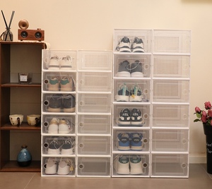 Nhựa trong suốt chống bụi hộp giày có thể xếp chồng Tủ lưu trữ bóng rổ cho giày để sử dụng trong nhà - Product Image 2