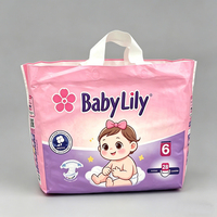 Sachet souple personnalisé OEM avec poignée pour couches bébé, emballage en plastique imprimé pour couches, emballage flexible en gros pour produits pour bébés