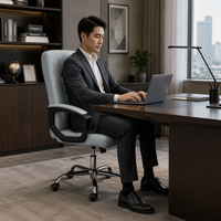 Chaise de bureau pivotante en cuir PU de luxe pour cadres, chaise de bureau confortable en cuir pour patron, PDG