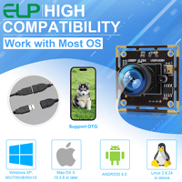 Cámara USB ELP 1080P de Baja Iluminación |   Módulo de Gran Angular CMOS IMX323 de 2MP con Micrófono, UVC Plug & Play para Escáner 3D