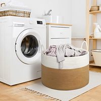 Grand panier de rangement multifonctionnel en corde de coton tressée, écologique, durable, gain de place, avec poignée de transport facile, pour bébé